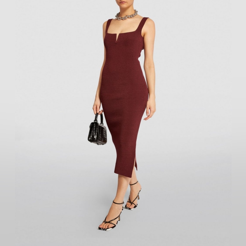 15. NWT GALVAN LONDON V-BACK FREYA MIDI DRESS SIZE XS